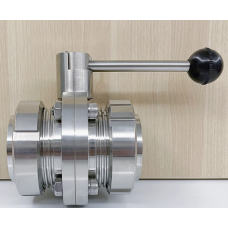 304 stainless steel T butterfly valve outer wire sanitary grade manual external thread valve SMS thread disc valve inner wire loose valve